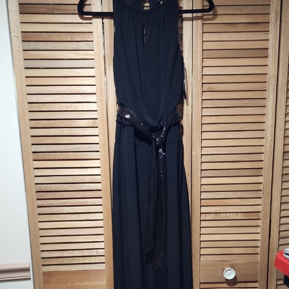 White House Black Market Elegant Black Backless Dress